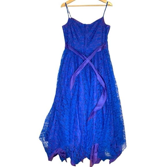 Vintage‎ Lace Prom Dress S 80s Asymmetrical Quinceanera  Fairy Whimsigoth FLAW - Picture 14 of 14